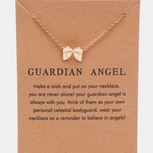 Guardian Angel Wings Charm Adjustable Gold Meaningful Grieving Healing Necklace